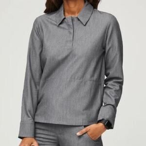 Figs Nala Longsleeve ScrubPolo Navy Graphite Grey Limited Edition Size XS